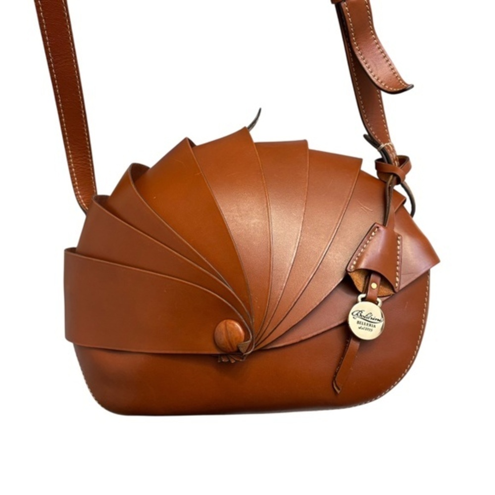 Boldrini Selleria opera shell bag brown leather beautiful